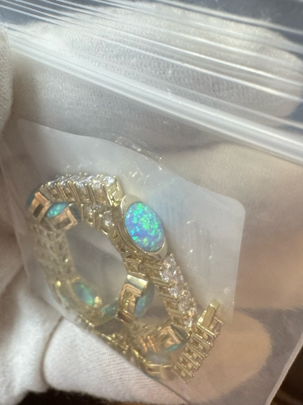 Melinda Maria Gold Bracelet with Blue Opal and Diamondette Stones - Picture 6 of 14
